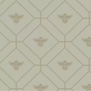 Holden Honeycomb Bee Green Metallic Wallpaper, 3 rolls, each Roll- 56 sq ft, New